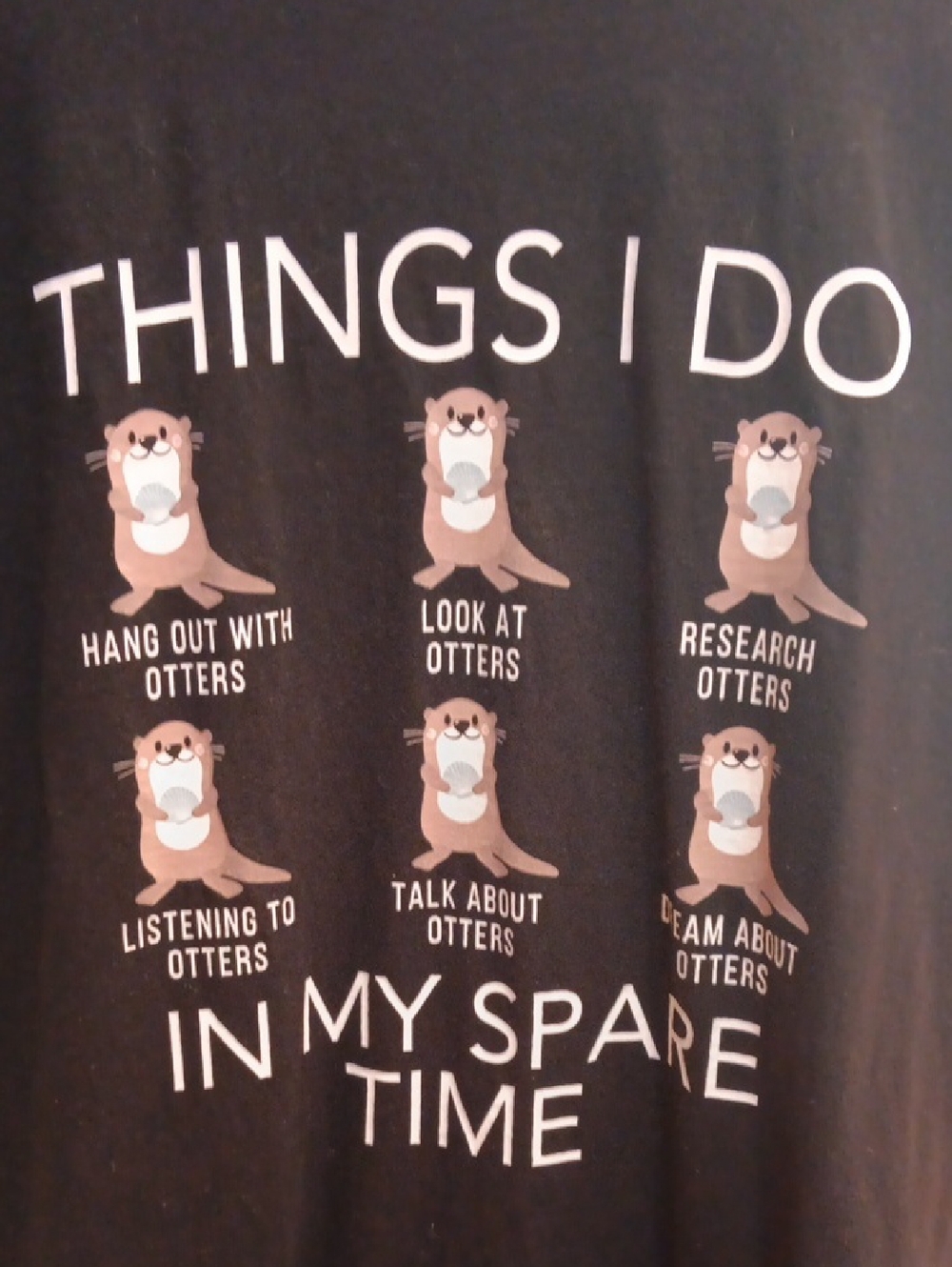 Black Otter Graphic Crew Neck T-Shirt - Picture 2 of 2